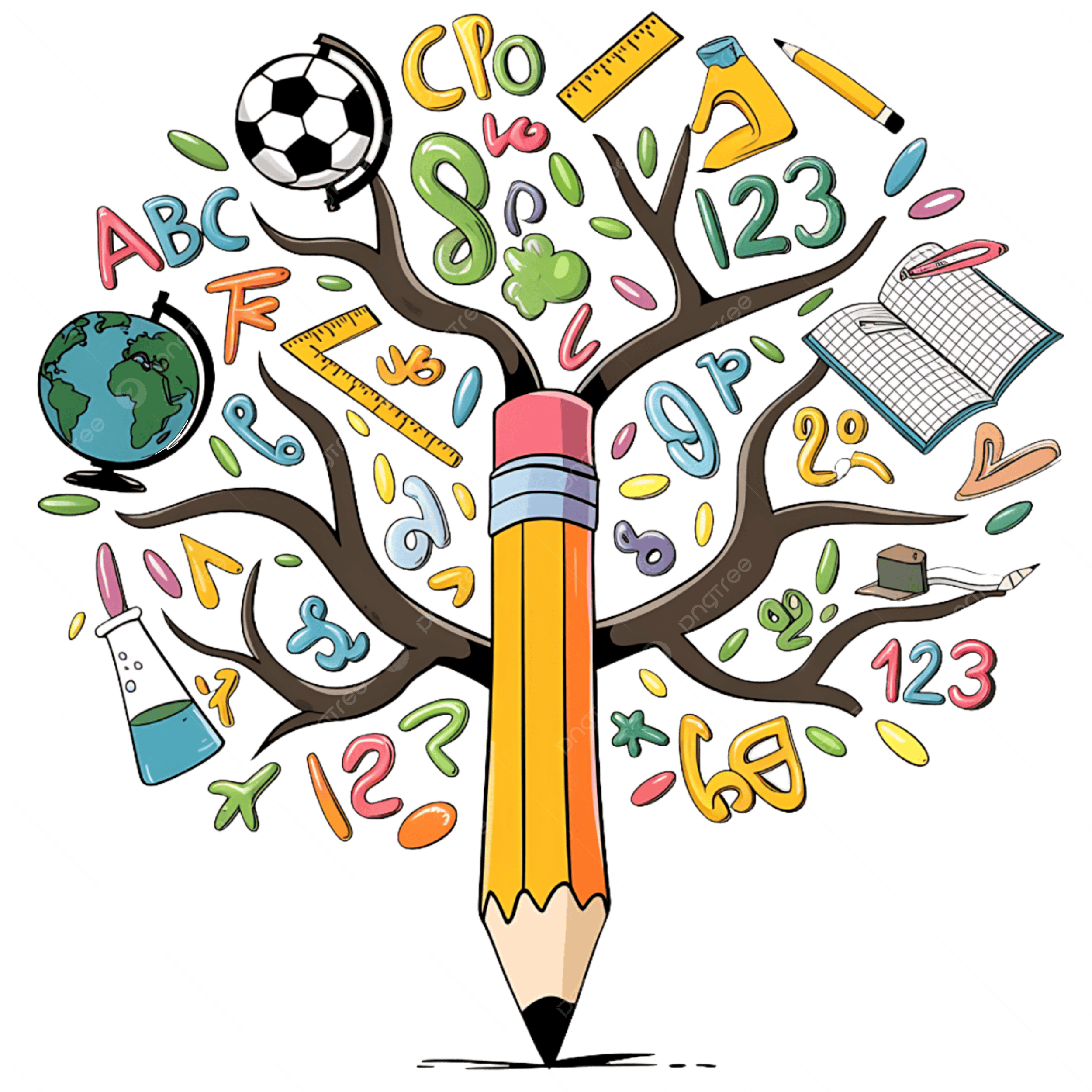pngtree international day of education pencil tree concept illustration png image 18949966